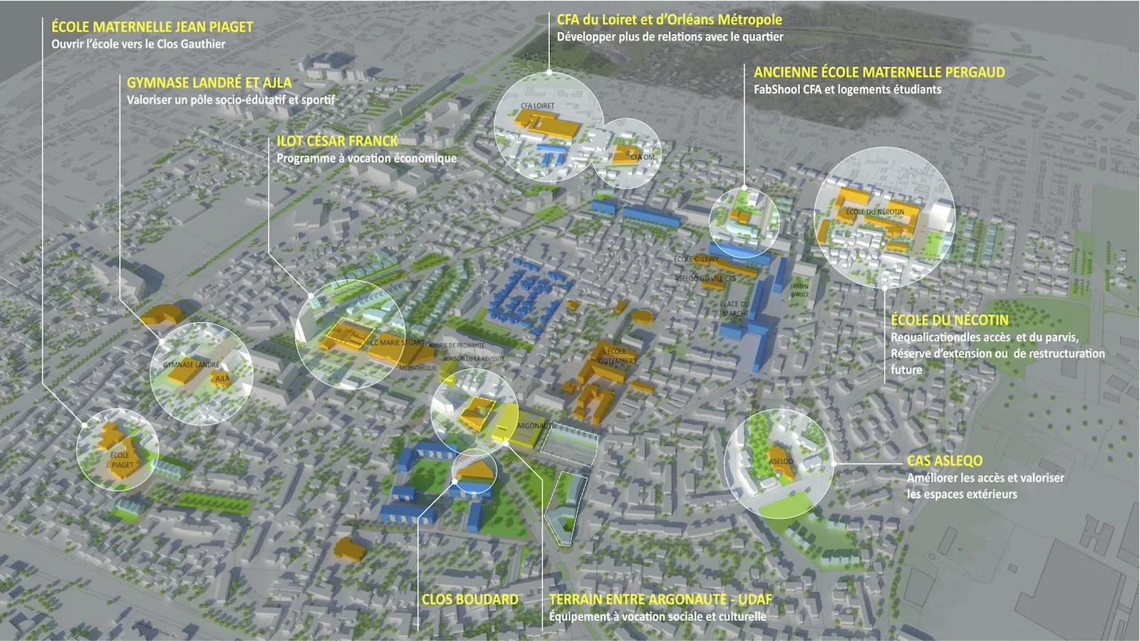 Plan guide Argonne - Équipements publics © Emmanuel Redoutey U&P - Rio architectes