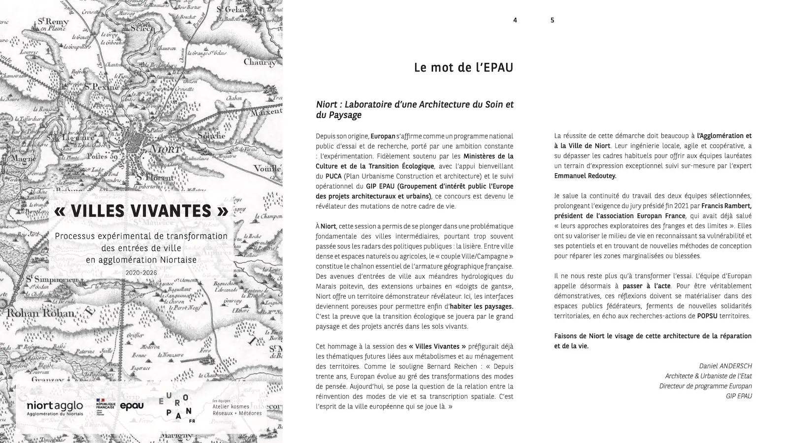 Livret des suites Europan 16 à Niort réalisé par Atelier kosmes et Réseaux + Météores - mai 2026