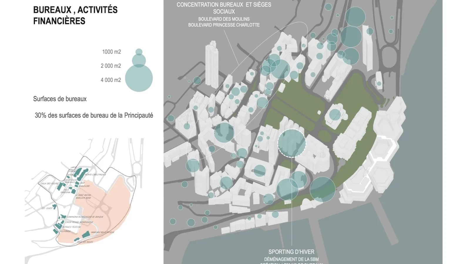 Étude de programmation urbaine - Monte-Carlo, 2013 - Occupations © ER U&P (données SIG - Direction de la Prospective, de l'urbanisme et de la mobilité)